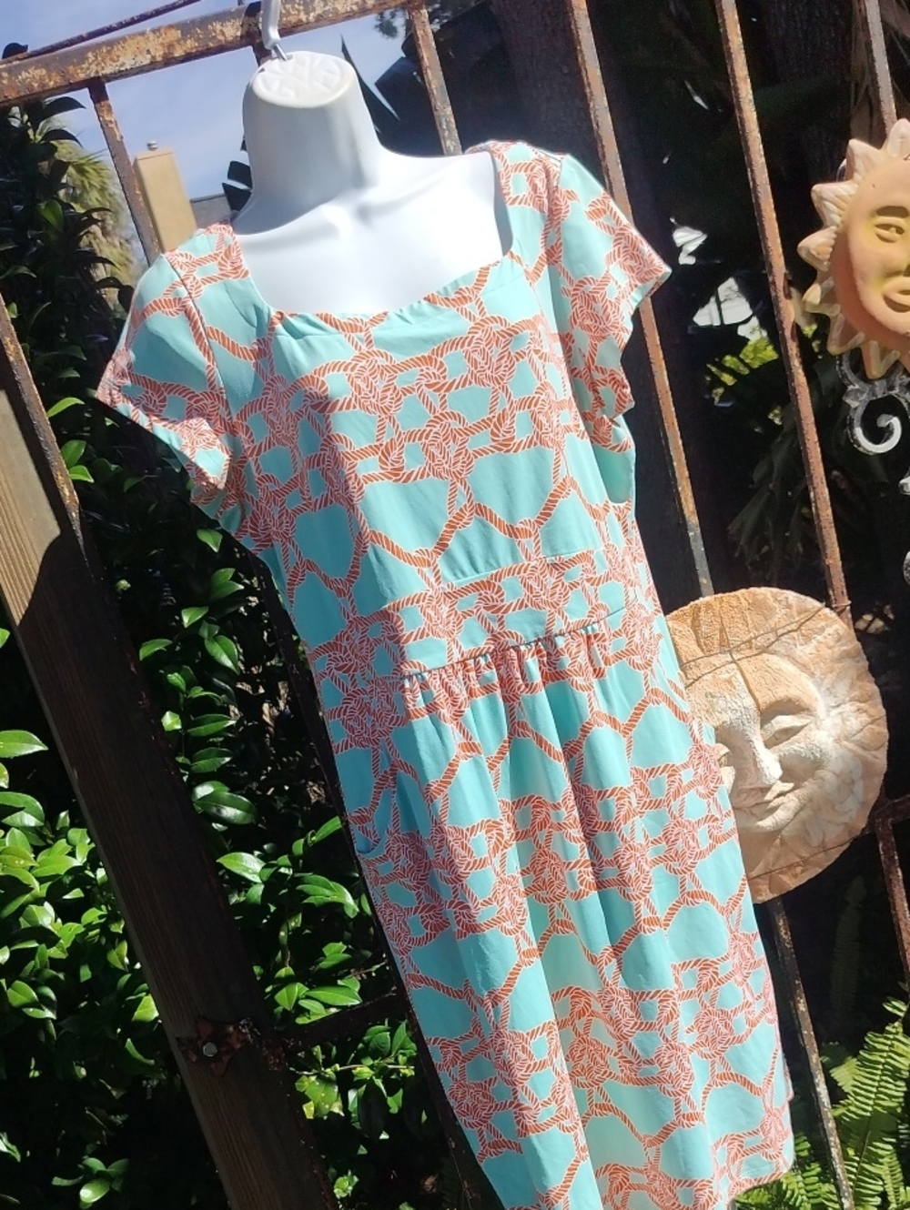 Women’s Aqua J.Mclaughlin Coral Patterned Summer Dress L/XLJ.McLaughlin
